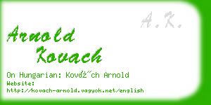 arnold kovach business card